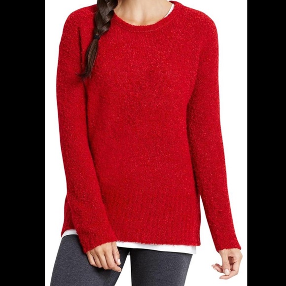 J. Jill Sweaters - J Jill Boiled Wool Blend Sweater Pullover Crew Neck Red Sz S Long Sleeve Women’s